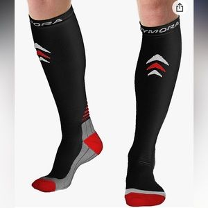 Rymora Compression SOCKS in black/red/white. Size L (see the size chart).